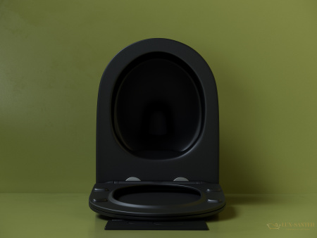 унитаз подвесной ceramica nova uno cn11001mb, безободковый, с сиденьем микролифт, черный матовый