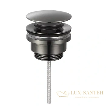 донный клапан для раковины универсальный aquame aqm7003gm, оружейная сталь