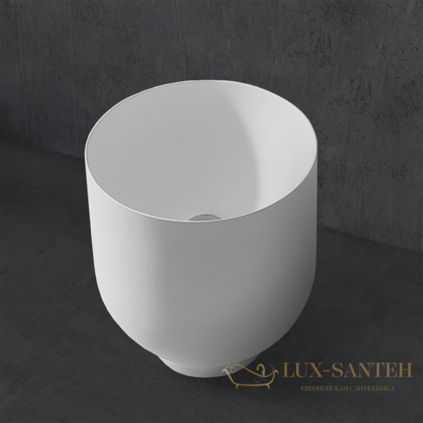 раковина накладная abber stein as2618, 40х40 см, белый матовый