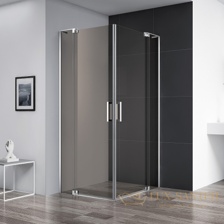 душевой уголок cezares slider slider-a-2-90/100-br-cr 100x100 профиль хром, стекло бронзовое