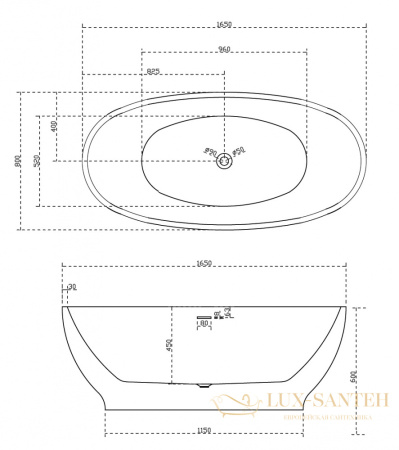 ванна акриловая свободностоящая abber ab9207mb, черный матовый/белый