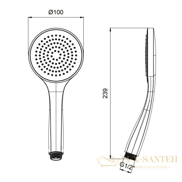 ручной душ velvet, 100 мм,  almar hand showers e082114.hb, латунь брашированная pvd