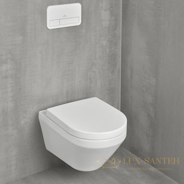 унитаз подвесной villeroy&boch architectura twistflush 4694cl01, с сиденьем soft close, белый глянцевый