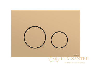 кнопка cersanit twins пластик золотой матовый, 63524, золото