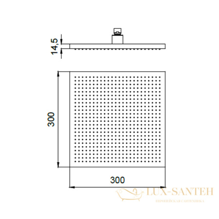 верхний душ 300 мм, almar velvet e044278.ms, без кронштейна, нержавеющая сталь полированная 
