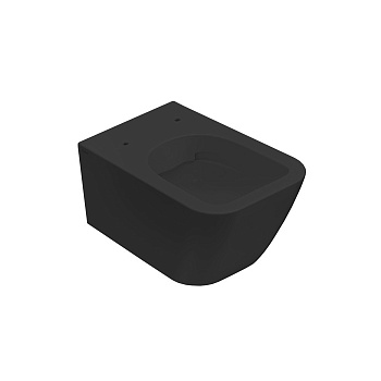 унитаз подвесной безободковый globo stone, sts05.ar, 52*36см, с системой скрытого крепежа, цвет черный матовый