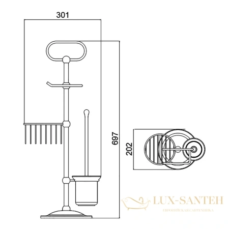 комплект для туалета timo nelson 160085/02, бронза