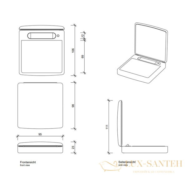 косметическое зеркало с подсветкой, карманное, decor walther ts 1, 0118400, увеличение x7, хром