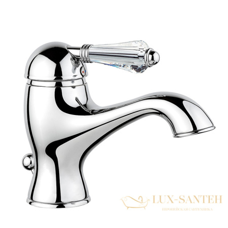 смеситель для раковины, nicolazzi cristallo, 3402cr33, однорычажный, с донным клапаном, хром