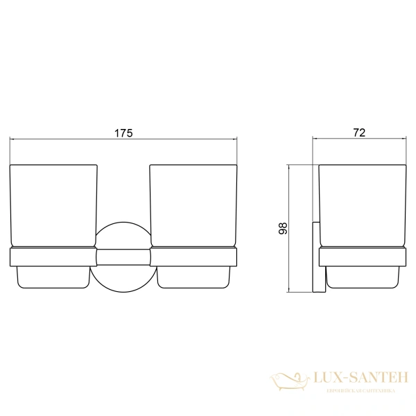 стакан для зубных щеток двойной timo saona 13034/03, черный матовый
