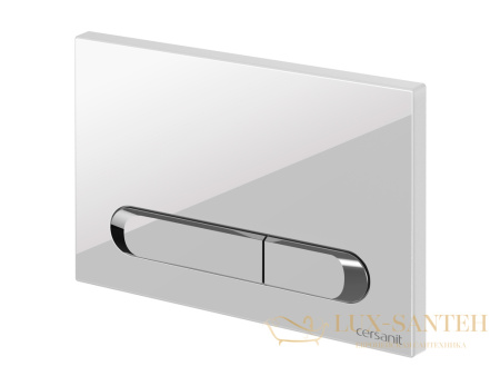 кнопка cersanit estetica пластик белый с рамкой хром, 64111, белый