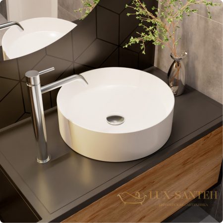 раковина накладная aquame aqm5007, 400 мм, белый глянцевый