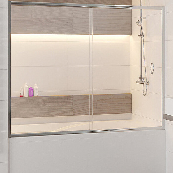 шторка rgw screens 01116215-11 на ванну sc-62 150x150, профиль хром, стекло прозрачное