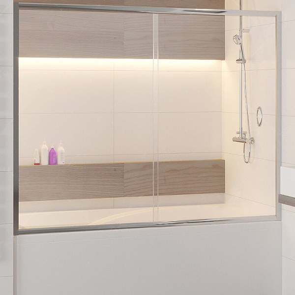 шторка rgw screens 01116215-11 на ванну sc-62 150x150, профиль хром, стекло прозрачное
