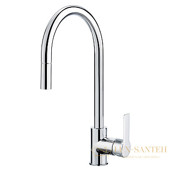 смеситель для кухни fima carlo frattini kitchen, f3538wcr, с 2 режимным выдвижным поворотным изливом, хром