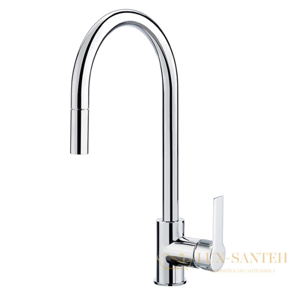 смеситель для кухни fima carlo frattini kitchen, f3538wcr, с 2 режимным выдвижным поворотным изливом, хром