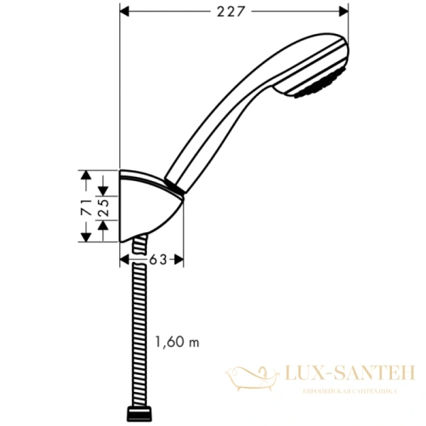 душевой набор hansgrohe crometta 85 mono 27577000 с держателем и шлангом 160 см