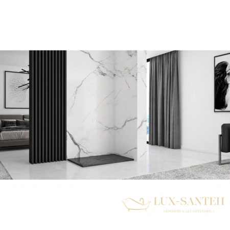 душевой поддон rea stone rea-k9602 из литого мрамора 120х80 см, черный