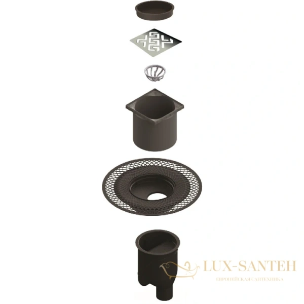 душевой трап berges platz antik 091061 148x148/50 мм, хром
