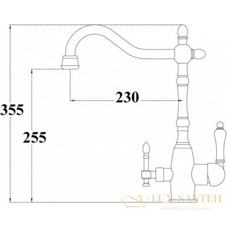 смеситель zorg sanitary zr 312 yf-33 для кухни, хром