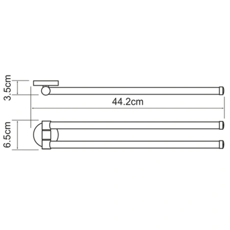 полотенцедержатель wasserkraft rhein k-6231 44,2 см, хром