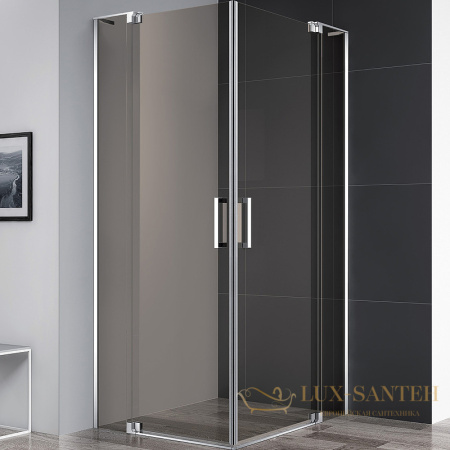 душевой уголок cezares slider slider-a-2-90/100-br-cr 100x100 профиль хром, стекло бронзовое