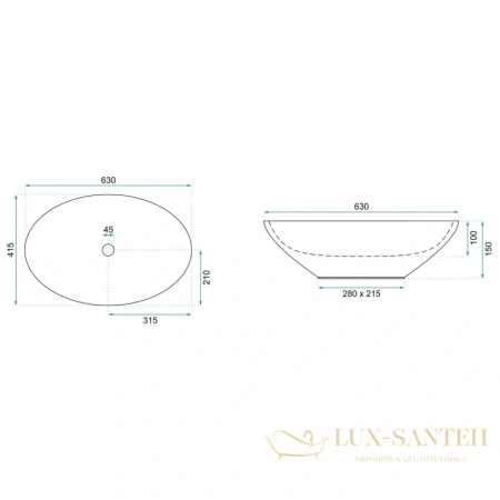 раковина rea olga rea-u5692 63х41,5 см, мультиколор