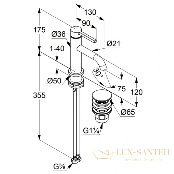 смеситель для раковины kludi nova fonte pura 202665315, белый матовый