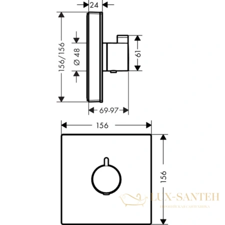 смеситель термостатический для душа hansgrohe showerselect highflow 15734400