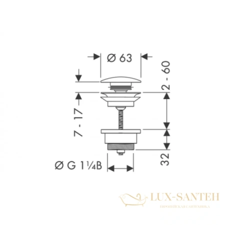 донный клапан hansgrohe push-open 50100000