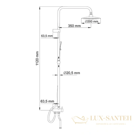 душевая стойка wasserkraft a027, хром