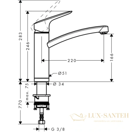 смеситель hansgrohe logis 71833000 для кухонной мойки