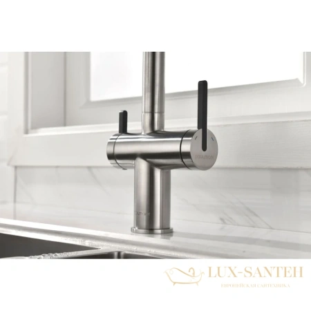 смеситель paulmark gravity gr213188-ni для кухни с подключением к фильтру, никель