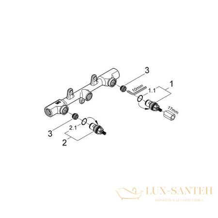 скрытая часть grohe 32706000 для смесителя 