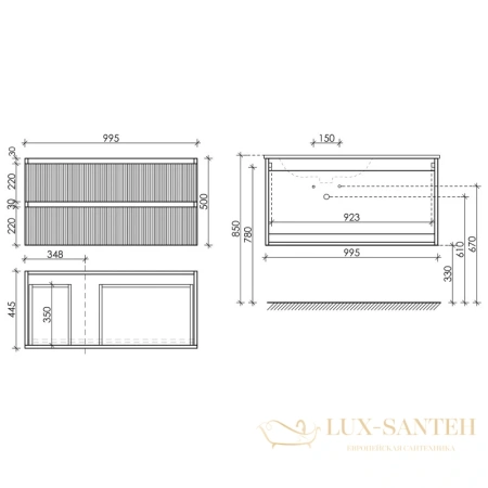 тумба sancos snob r snr100lsm 99,5 см, серый матовый