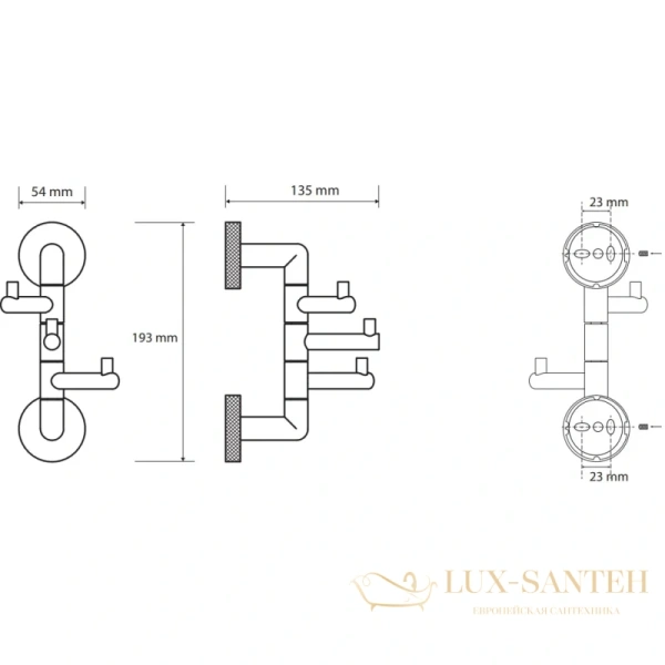 крючок bemeta stella 166206072 тройной, поворотный, для ванны, хром