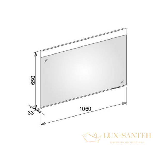 зеркало keuco edition 400 с подсветкой, 1060 x 650 x 33 мм, алюминий