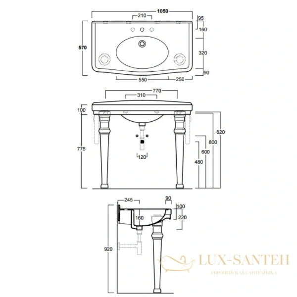 ножка simas arcade gb001bi керамическая, белый
