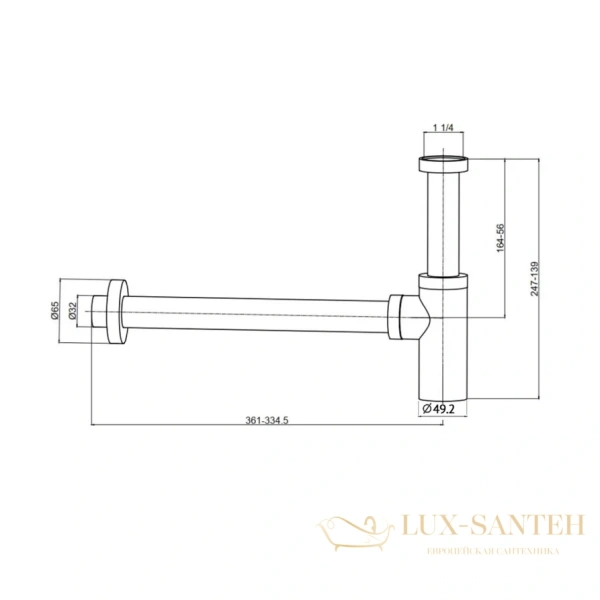 сифон для раковины aquame aqm7010bc, никель брашированный
