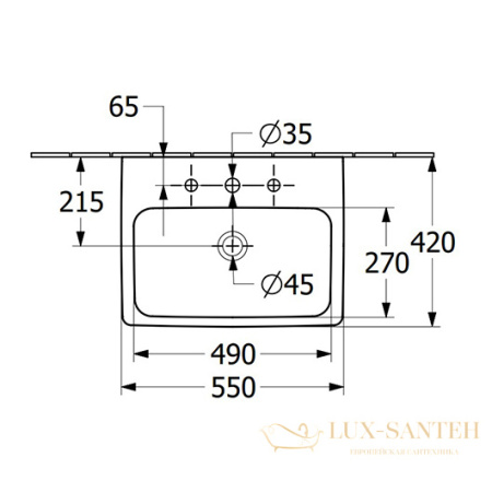 pаковина подвесная villeroy&boch architectura, 4a87mlr1, ceramicplus, 55x42x16,5 см, без перелива, белый глянцевый