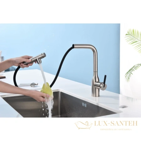 смеситель paulmark viper vi213105-ni для кухни с подключением к фильтру, никель