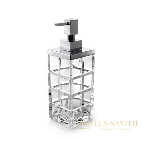 дозатор для жидкого мыла настольный 3sc palace, pa01dacrnx, прозрачный хрусталь/никель сатинированный