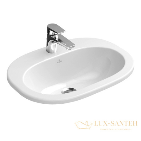 раковина встраиваемая сверху villeroy & boch o.novo 4161 57 01 560х405 мм, белый