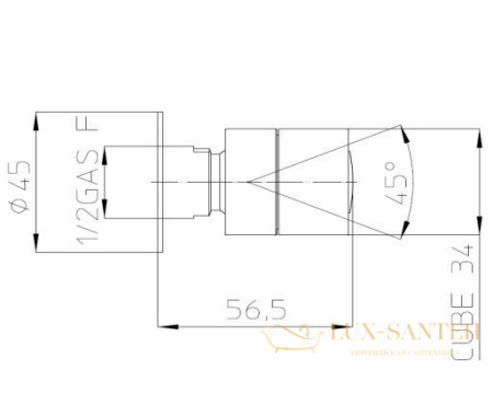 форсунка боковая поворотная, массажная струя, для душа bossini cubic mas i00141.030, хром