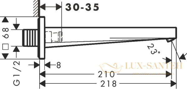 излив для ванны hansgrohe tecturis e 73410700, белый матовый