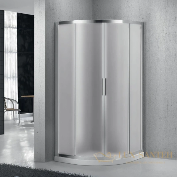 душевой уголок belbagno sela-r-2 sela-r-2-80-p-cr 80x80 см, стекло рифленое