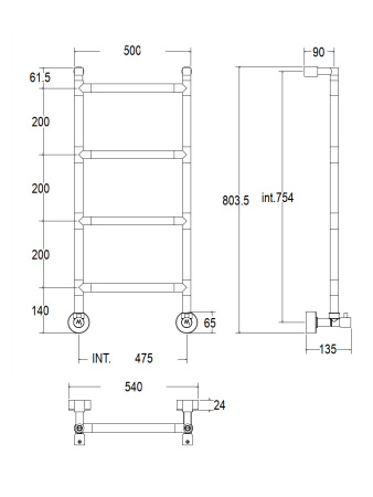 полотенцесушитель водяной margaroli sereno 482 4824704crn, высота 80.5 см, ширина 50 см, хром