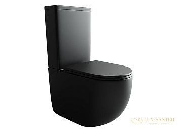 унитаз напольный безободковый ceramica nova metropol cn4001mb, с бачком и сиденьем микролифт, черный матовый