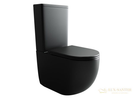 унитаз напольный безободковый ceramica nova metropol cn4001mb, с бачком и сиденьем микролифт, черный матовый