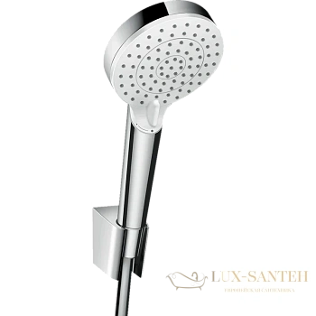 душевой набор hansgrohe crometta 26693400, vario ecosmart 9 л/мин с держателем и шлангом 125 см, белый/хром